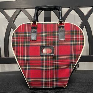 Vintage Leeds Red & Black Plaid Bowling Ball Carrier